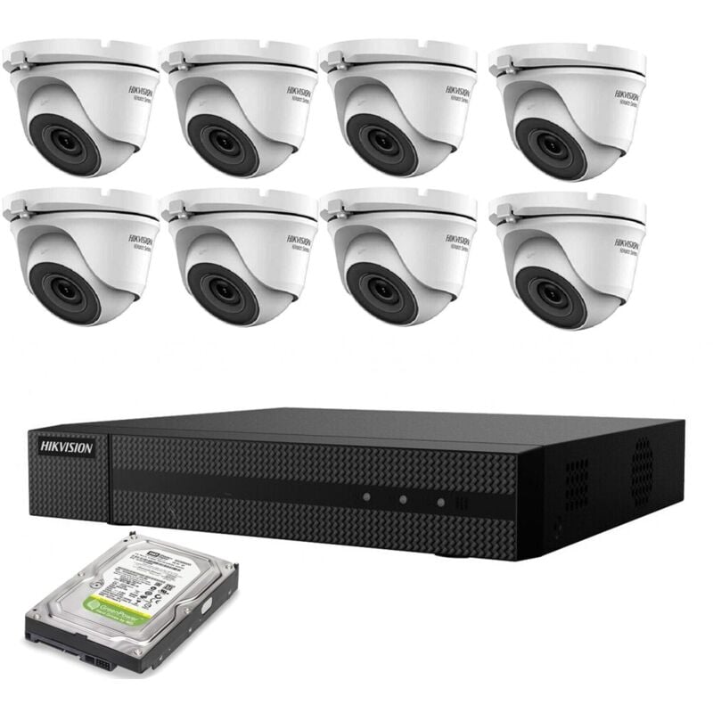 Kit de vidéosurveillance ip poe 8 caméras Hikvision hd 2TB