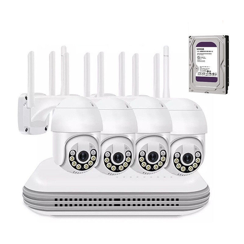 Housecurity - kit de vidéosurveillance ptz ip sans fil 4 caméras 5 mpx wifi remote 500 gb