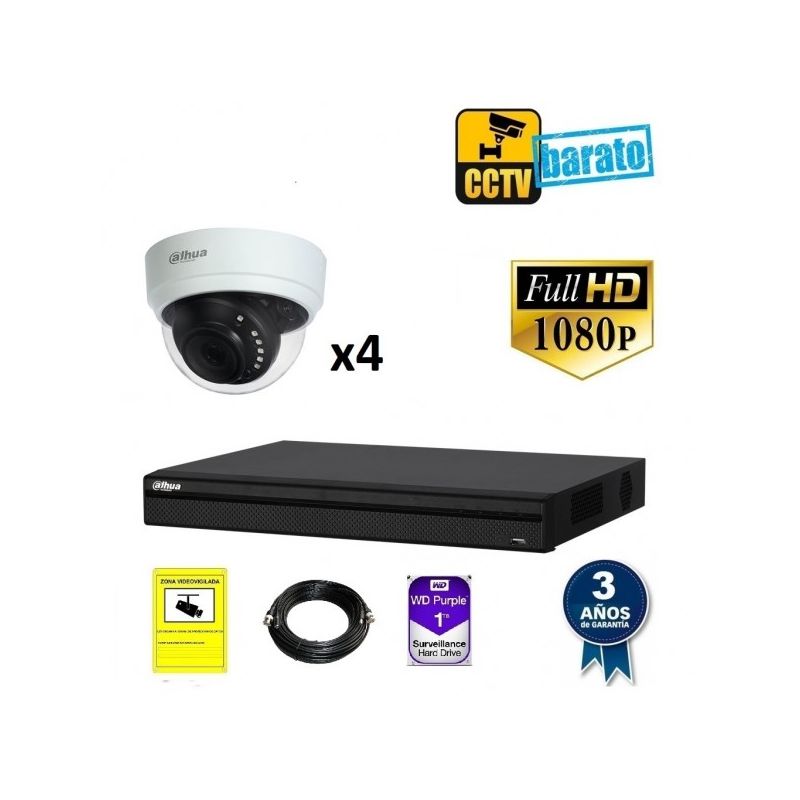 

Dahua - KIT DE VIDEOVIGILANCIA FULL-HD 4 CÁMARAS DOMO CÚPULA INTERIOR ÓPTICA FIJA MÁS GRABADOR DE 4 CANALES., Añadir mas memoria :,Cambiar cables :