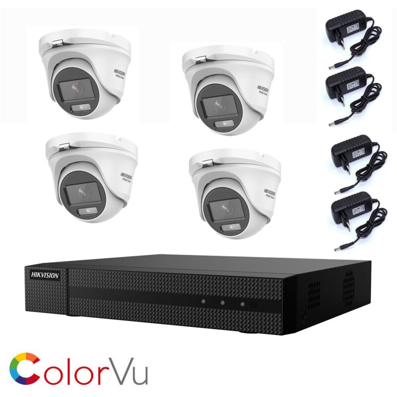 Hikvision - video surveillance kit colourvu 2 mpx 4 cameras ahd