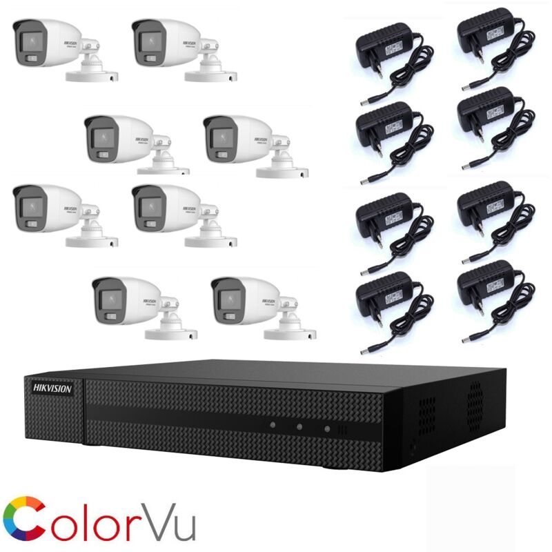 Hikvision - kit de surveillance vidéo 2 mpx 8 caméras ahd full colour
