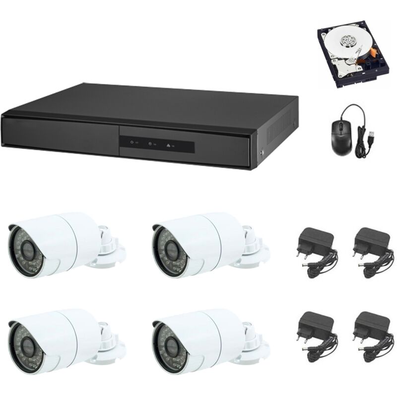 Housecurity - kit vidéosurveillance cloud dvr 8 canaux 4 caméras 5 mp ahd ccd sony 320 gb