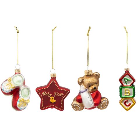 Kit de vidrio con tema navideño x4 Primera Navidad - Feeric lights & christmas