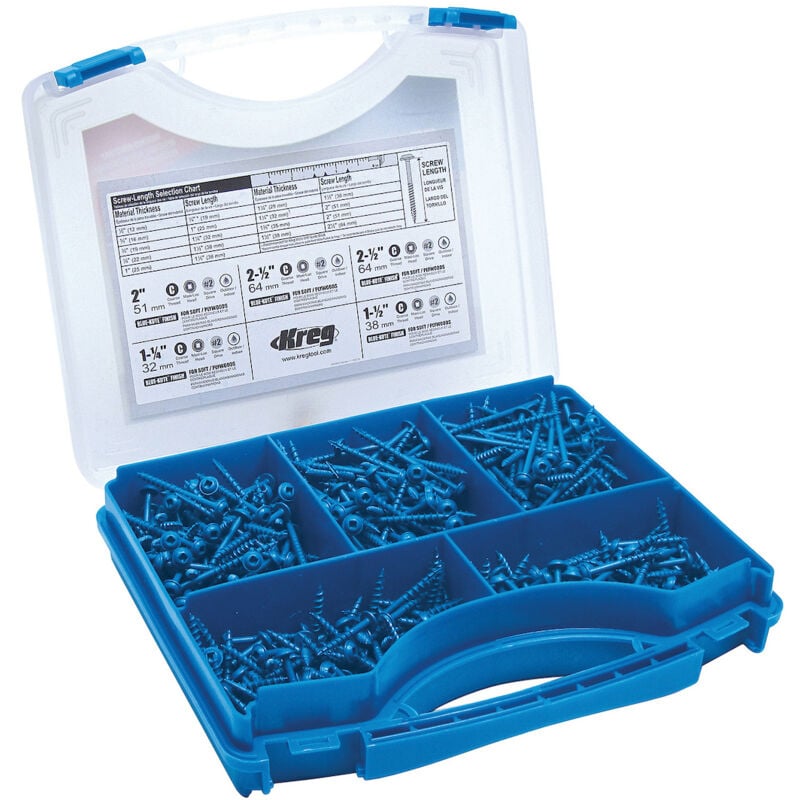 SK03 Set de mélange à vis autotaraudeuse (5 types et 675 pièces) - Kreg