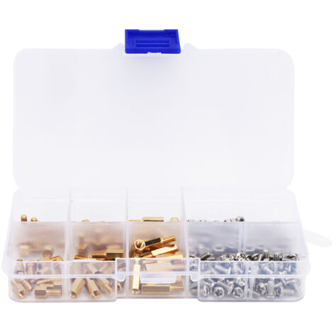 Kit de Vis et Écrous M3 en Cuivre - 180pcs Vis Hexagonales, Vis à Distance et Écrous Hexagonaux pour Applications Industrielles et DIY