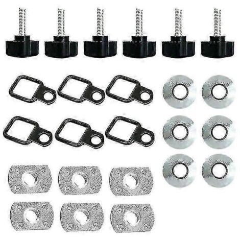 Kit de vis moletées pour démontage rapide du toit rigide Wrangler CJ YJ TJ JK JKU noir argent