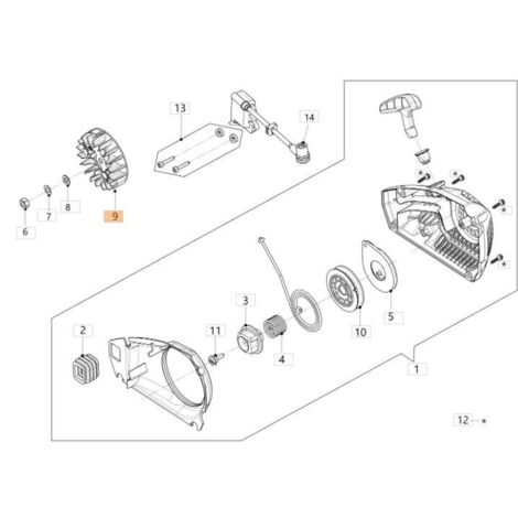 KIT DE VOLANT MOTEUR ORIGINAL EMAK 50350040R