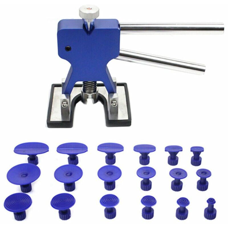 Vuszr - Kit Débosselage sans Peinture, Outil Débosselage Carrosserie avec 18 Ventouses Bleu pour Automobile, Réfrigérateur,Moto, Machine à Laver
