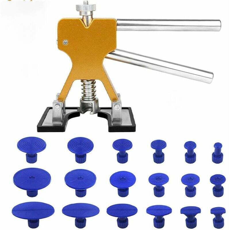Debuns - Kit Débosselage sans Peinture, Outil Débosselage Carrosserie avec 18 Ventouses Bleu pour Automobile, Réfrigérateur,Moto, Machine à Laver,de