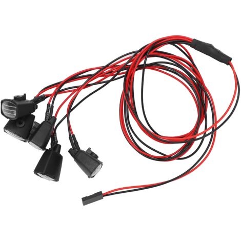 Kit d'éclairage LED 5V pour voiture RC Axial SCX10 avec abat-jour carré, lumière blanche