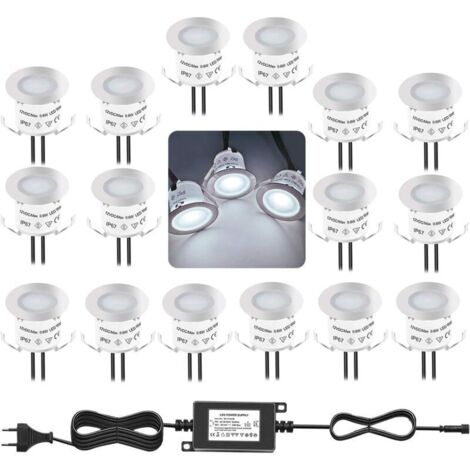 Kit d'éclairage LED encastré, 4000K blanc naturel 12V étanche IP67, pour escalier piscine, salle de bain, jardin, patio et paysage