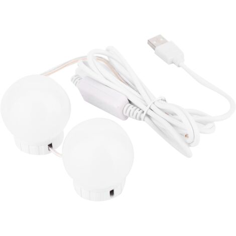 Kit d'éclairage LED pour miroir de courtoisie avec interrupteur tactile USB et 2 ampoules spot.-AquaForge
