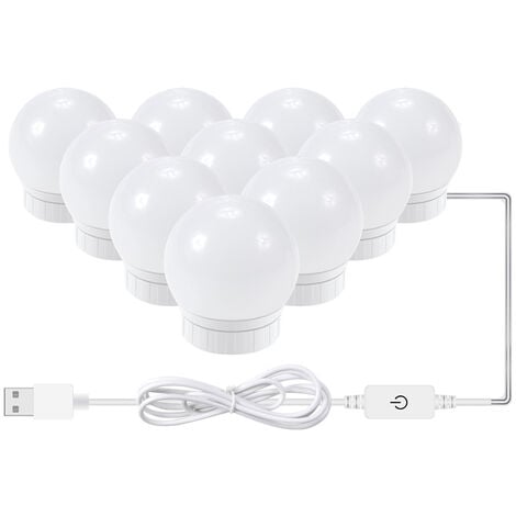 10xLampes Miroirs-Kit de Lumière LED Miroir, lampe pour miroir