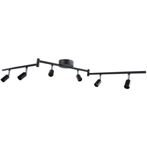 Kit d'éclairage sur rail, éclairage sur rail rotatif moderne 90° 85-265V GU10 Installation facile pour chambre à coucher pour cuisine(le noir),A
