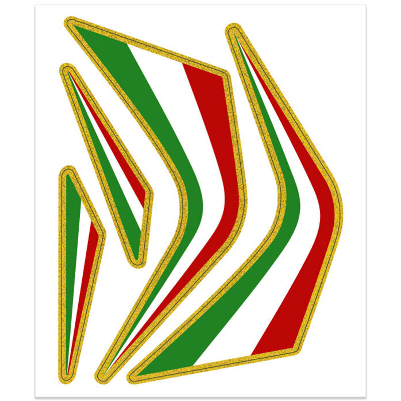 Kit Decorazioni Fregi Tricolore Italia, 12 x 9,5 cm