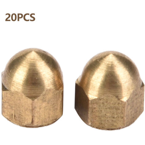 Kit d'écrous borgnes en laiton, écrous hexagonaux à tête bombée, fixations pour véhicules (M4, 20 pièces)