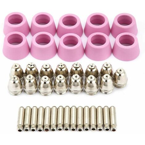 Kit d'électrode de buse，AG60 SG55 Plasma Cutter Torche de coupe Consommables Kit de coupelles de buses d'électrode （40pc/set）