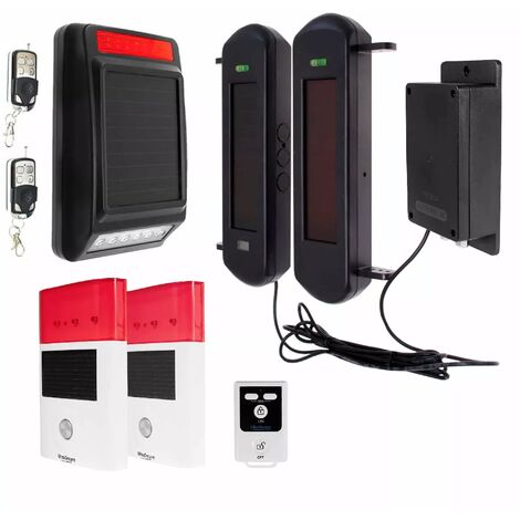 Kit deluxe 100% sans-fil autonome extérieur GSM Barrières infrarouges et sirènes (gamme DA600+/BT)