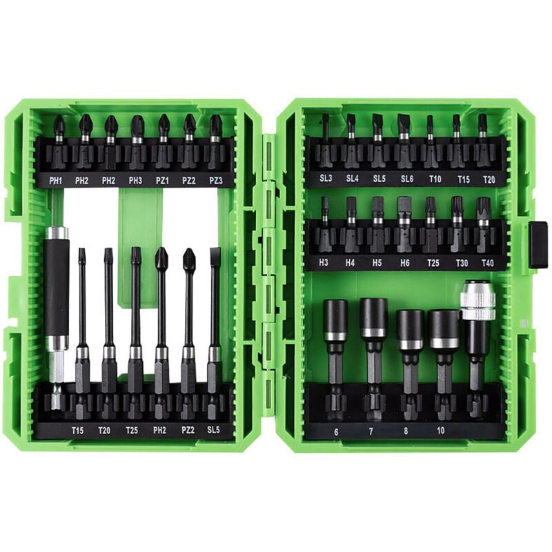 JBM - Kit d'embouts 1/4 choc acier special s2 avec adaptateurs