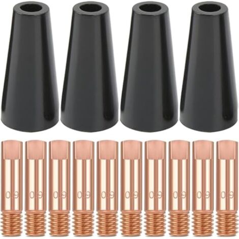 Kit d'embouts de buse sans gaz 14AK 15AK, pointe de contact de soudage MIG 0,8 mm 0,035'' M6, consommables de torche de soudage pour accessoires de soudeur MIG MAG 15AK 14AK MB15 (14pièces)