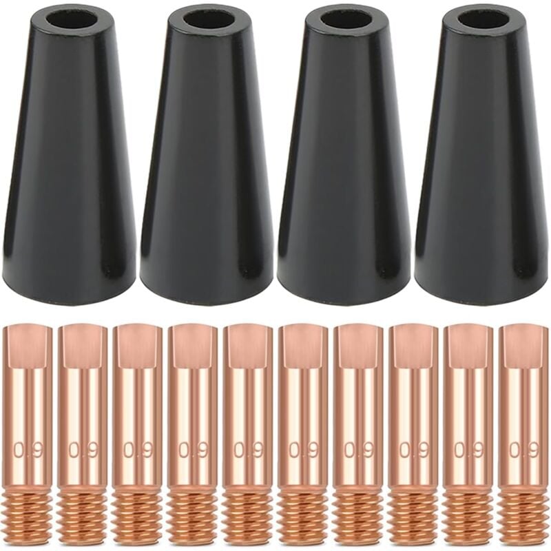 Kit d'embouts de buse sans gaz 14AK 15AK, Pointe de Contact de soudage MIG 0,9 mm 0,035'' M6, consommables de Torche de soudage pour Accessoires de