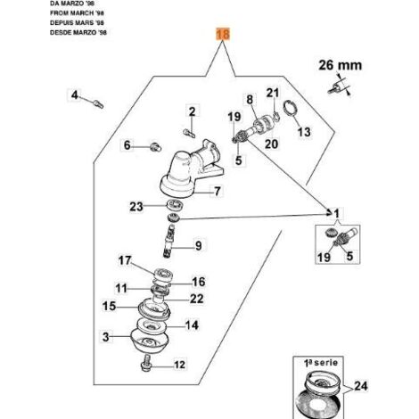 KIT D'ENGRENAGES CONIQUE ORIGINAL EMAK 61250237A