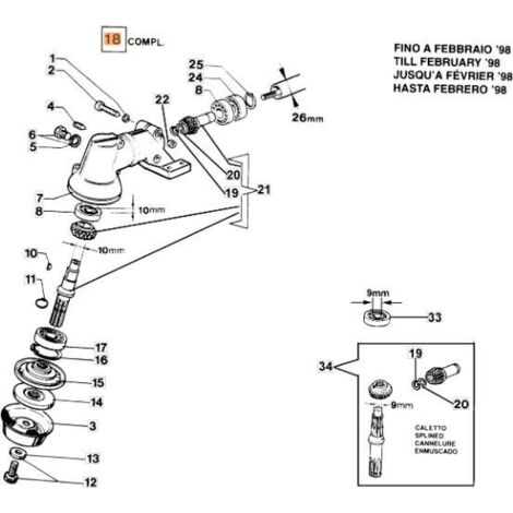 KIT D'ENGRENAGES CONIQUES EMAK ORIGINAL 61250244AR