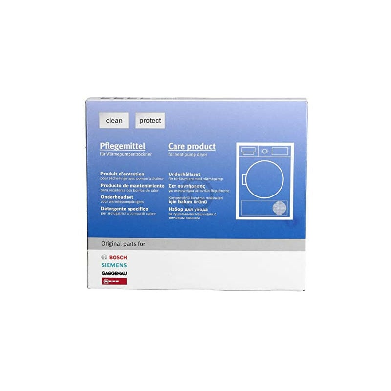 Kit d'entretien compatible avec Bosch 00312111 Nettoyant pour sèche-linge à pompe 4 x 125 ml