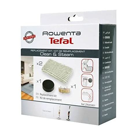 Kit d'entretien filtre mousse + 2 lingettes microfibres + cartouche anti-calcaire pour aspirateurs Clean & Steam Rowenta