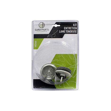 Kit D'entretien Lame Tondeuse Composé De 1 Cône D'équilibrage Et 1 Meule D'affutage Avec Guide Nylon S'adaptant Sur Toutes Les P