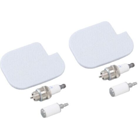 Kit d'entretien pour 2 tronçonneuses Compatible avec McCulloch CS360T CS400T CS420T Filtre à air et carburant Bougie -