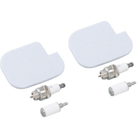 Kit d'entretien pour 2 tronçonneuses Compatible avec McCulloch CS360T CS400T CS420T Filtre à air et carburant Bougie -
