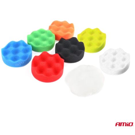 Kit d'éponges de polissage, 8 éponges de polissage + disque de 80 mm + adaptateur M14 AMIO-03699