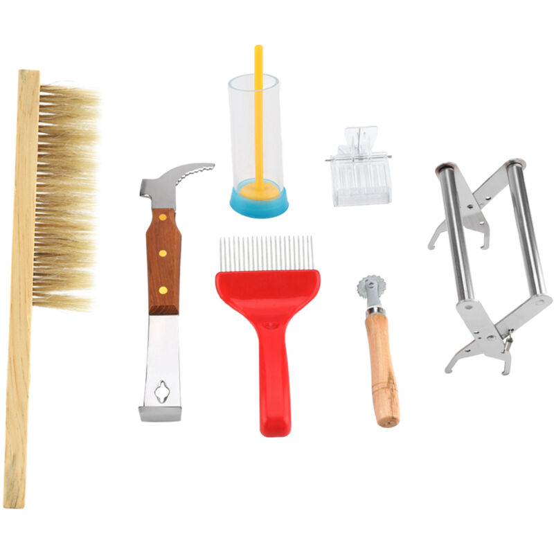 Eosnow - Kit d'équipement pour l'apiculture, brosse pour abeilles, fourchette à déboucher, outils pour apiculteur, 7 pièces