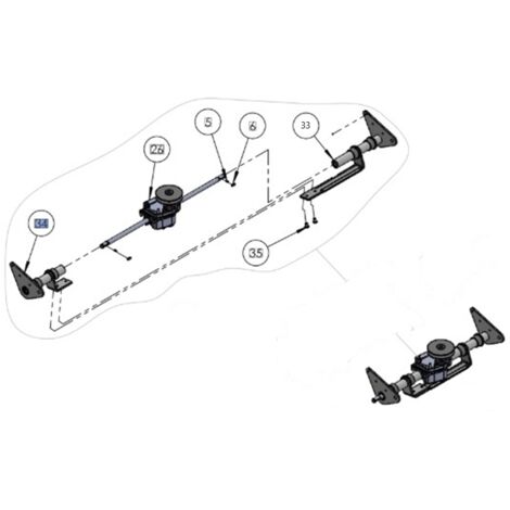 KIT D'ESSIEU DROIT + COUSSINETS DE FAUCHEUSE ORIGINAL GRIN ASM-0128