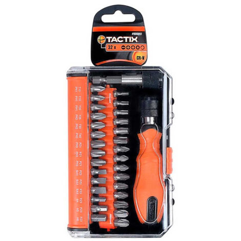 Kit Destornillador con 32 Puntas Intercambiables Tactix