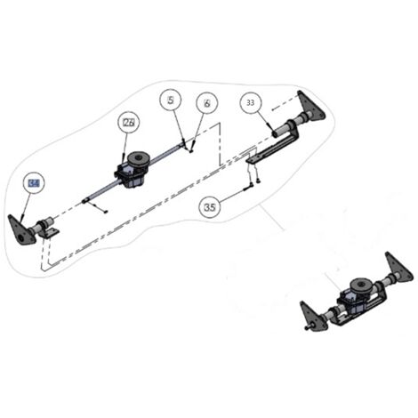 Kit destro assale + boccole rasaerba tosaerba ORIGINALE GRIN ASM-0128