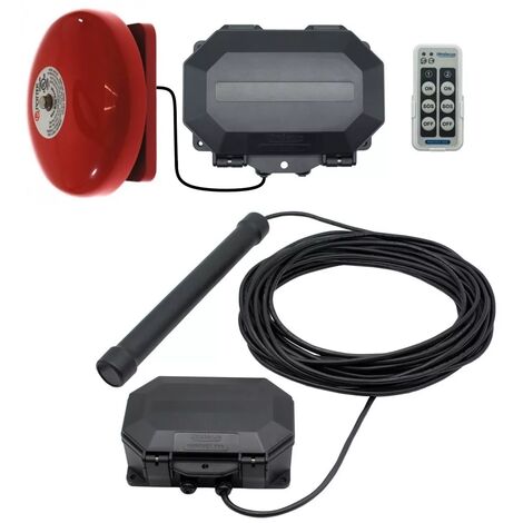 Kit détection de passage véhicule - Sonde magnétique + cloche industrielle sans fil longue distance (PROTECT 800)