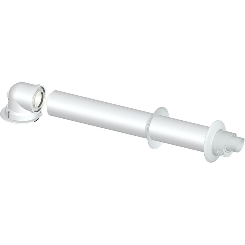 Kit d'évacuation des gaz de combustion coaxial horizontal 60/100 mm pour chaudières Bosch