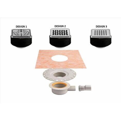 SCHLUTER Kit d'évacuation pour douche à l'italienne, sortie horizontale KERDI DRAIN - Kit d'évacuation au sol horizontal DN40