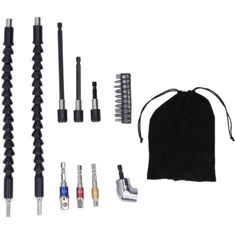 Kit d'extension de perceuse flexible à 105 degrés, adaptateur de douille universel et porte-embout de tournevis-AquaForge