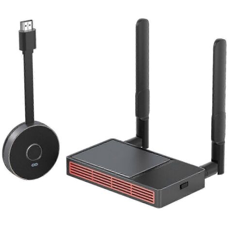 Kit d'extension HDMI sans fil 4K à 30 Hz avec émetteur et récepteur, adaptateur audio/vidéo pour TV, double antenne, portée de 30 m, installation facile (Plug and Play).