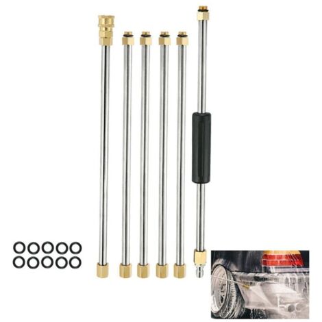 Kit d'extension pour nettoyeur haute pression 4000 PSI 1/4" avec joint torique, 6 lances d'extension