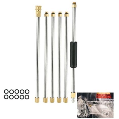 Kit d'extension pour nettoyeur haute pression 4000 PSI 1/4" avec joint torique, 6 lances d'extension