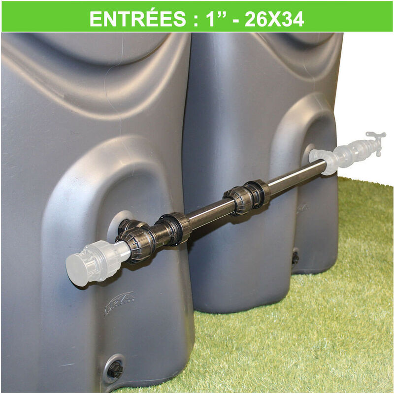 Multicuves - Kit d'extension rigide pour récupérateurs d'eau de pluie (filetage 1 - 26x34)