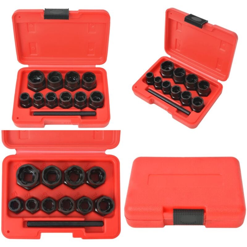 Vidaxl - Kit d'extracteur de boulons/d'écrous endommagés Acier 11 pcs - Kit D'extracteur De Boulons - Outil Mécanique - Outillage Auto - Extraction