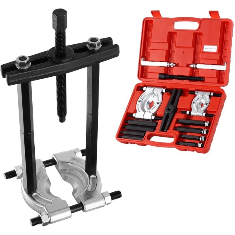 Kit d'Extracteur de Roulement 14PCs, Séparateur de Roulement de 5 t, Kit de Retrait de Roulement de Pignon avec Mâchoires 50-70 mm 30-50 mm, Ensemble