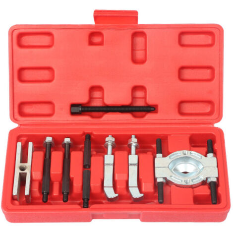 Kit d'extracteur de roulement, outil de démontage de boîte de vitesses 9 pièces avec vis de réglage de type griffe et extensions longues et courtes, complet avec plateau de 15 à 38 mm-Crezuo