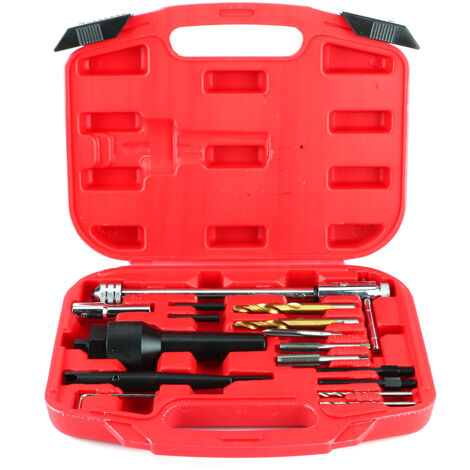 Kit d'extracteur d'outil de réparation de bougie de préchauffage Kit d'outils de retrait de bougie de préchauffage 16 pièces ensemble d'outils de suppression de bougie endommagé 8mm/0.3in 10mm/0.4in.