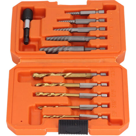 Kit d'extraction de vis endommagées 11 pièces - Outil professionnel pour le retrait de boulons et goujons - Extracteur de vis HHS